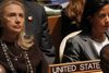 To stærke damer i FN. Den amerikanske udenrigsminister Hillary Clinton (tv.) og USA's ambassadør i FN, Susan E. Rice. sidstnævnte ventes at blive ny udenrigsminister, hvis Clinton trækker sig.