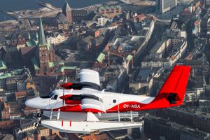 Med "vandflyveren" tager det kun 45 minutter mellem København og Aarhus sammenlignet med over tre timer i tog. Foto: Nordic Seaplanes