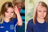 Den forsvundne Madeleine McCann, som hun så ud ved sin forsvinden som treårig i 2007 (t.v.), og som hun formodes at se ud i dag, hvis hun fortsat er i live. Foto: AP