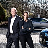 Bestyrelsesformand Anders Karl Bruun og næstformand Maria Louise Bruun-Lander fra bilkoncernen K.W. Bruun & Co. er godt tilfredse med regnskabet for 2022 trods et større fald i omsætning og overskud. Foto: PR/Citroën