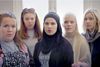 Hovedpersonerne i NRK-serien Skam fra venstre: Chris, Eva, Sana, Vilde og Noora. Foto: NRK/PR