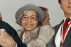 Rosa Parks fotograferet i 1986 på Ellis Island i New York.