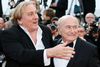 Gerard Depardieu og den ny afgående Fifa-præsident Sepp Blatter under premiere på "United Passions" i Cannes sidste år.