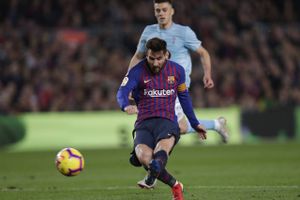 Lionel Messi scorede det ene mål, da Barcelona lørdag aften besejrede Celta Vigo med 2-0. Foto: Manu Fernandez/AP