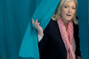 Leder af Front National Marine Le Pen. 