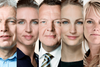 Uffe Elbæk (Alternativet), Mette Frederiksen (Socialdemokratiet), Lars Løkke Rasmussen (Venstre), Pernille Skipper (Enhedslisten) og Pernille Vermund (Nye Borgerlige). Foto: Steen Brogaard, Miriam Dalsgaard