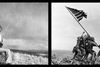 Robert Capa' faldende soldat og Rosenthals flag på stillehavsøen Iwo Jima.