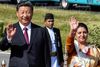 Kinas præsident, Xi Jinping, sammen med Nepals præsident, Bidya Devi Bhandari. Foto: Prakash Mathema/Reuters