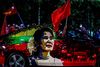Flere internationale medier beskriver magtovertagelsen som et militærkup mod Myanmars demokratisk valgte leder, Aung San Suu Kyi. Arkivfoto: Ye Naing Ye/AFP