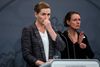 Statsminister Mette Frederiksen på et pressemøde i Statsministeriets spejlsal, fredag aften den 13. marts 2020. Regeringen bebudede midlertidig lukning af de danske grænser fra lørdag klokken 12.00. Det betyder, at der bliver indført grænsekontrol. Kontrollen gælder til og med påske, dvs. en måned. Det sker for at dæmme op for spredningen af coronavirus. Foto: Martin Sylvest/Ritzau Scanpix