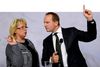 Sveriges miljøminister, Lena Ek, og Danmarks klima- og energiminister, Martin Lidegaard (R), var begge mødt frem i Stockholm i går til IPCC’s fremlæggelse af klimapanelets nye rapport om klodens klima. Foto: Jessica Gow/AP