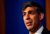 Britain's Prime Minister Rishi Sunak speaks during a press conference, at the Downing Street Briefing Room, in central London, on April 22, 2024 regarding the Britain and Rwanda treaty to transfer illegal migrants to the African country. Rishi Sunak promised on April 22, 2024 that deportation flights of asylum seekers to Rwanda will begin in "10 to 12 weeks", as the plan entered its final stage in parliament. (Photo by Toby Melville / POOL / AFP)