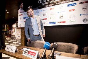  Den norske verdensmester i skak, Magnus Carlsen,  til pressemøde i København. Foto: Mads Claus Rasmussen/Ritzau Scanpix