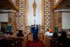Biden i Grace Lutheran Church i Kenosha. Foto: JIM WATSON / AFP