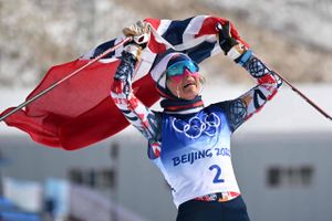 33-årige Therese Johaug udklasserede konkurrenterne i 30 kilometer langrend ved sit sidste vinter-OL. 