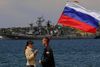 Rusland finansierer flådebasen i Sevastopol ved hjælp af den store gæld, som Ukraine har til Rusland. Arkivfoto: Sergei Chuzavkov/AP