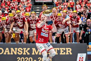Aalborg Håndbold blev onsdag aften dansk mester for tredje år i træk. Foto: Henning Bagger/Ritzau Scanpix