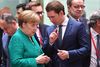 Den tyske kansler, Angela Merkel, og Østrigs ditto, Sebastian Kurz, mødtes for nylig til EU-møde om en fælles flygtningeaftale. Foto: Geert Vanden Wijngaert/AP
