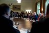 Præsident Trump høstede ubetinget ros for sine enestående evner som leder fra samtlige ministre efter tur. Foto: Andrew Harnik/AP