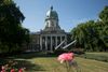 Gæsterne bliver modtaget af en drabelig kanon foran hovedindgangen til Imperial War Museum.