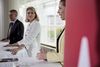 Helle Thorning-Schmidt, Bjarne Corydon og Mette Frederiksen præsenterer Socialdemokraternes valggrundlag.
