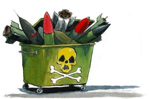 Det er foruroligende, at der ikke sker fremskridt i at genoprette den aftale om at forhindre Iran i at udvikle atomvåben, som Obama fik i hus, men Trump ophævede med et pennestrøg. Aftalen var vigtig, fordi den også kunne forhindre nabolandes planer om at udvikle a-våben, mener Mogens Lykketoft. Arkivtegning: Rasmus Sand Høyer