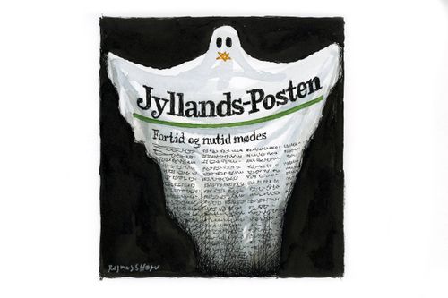 Få fortidens spøgelser ud af skabet og sig undskyld, opfordrer Tue Magnussen. Tegning: Rasmus Sand Høyer