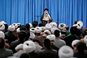 Ayatollah Ali Khamenei ved et møde i Teheran. Foto: AFP