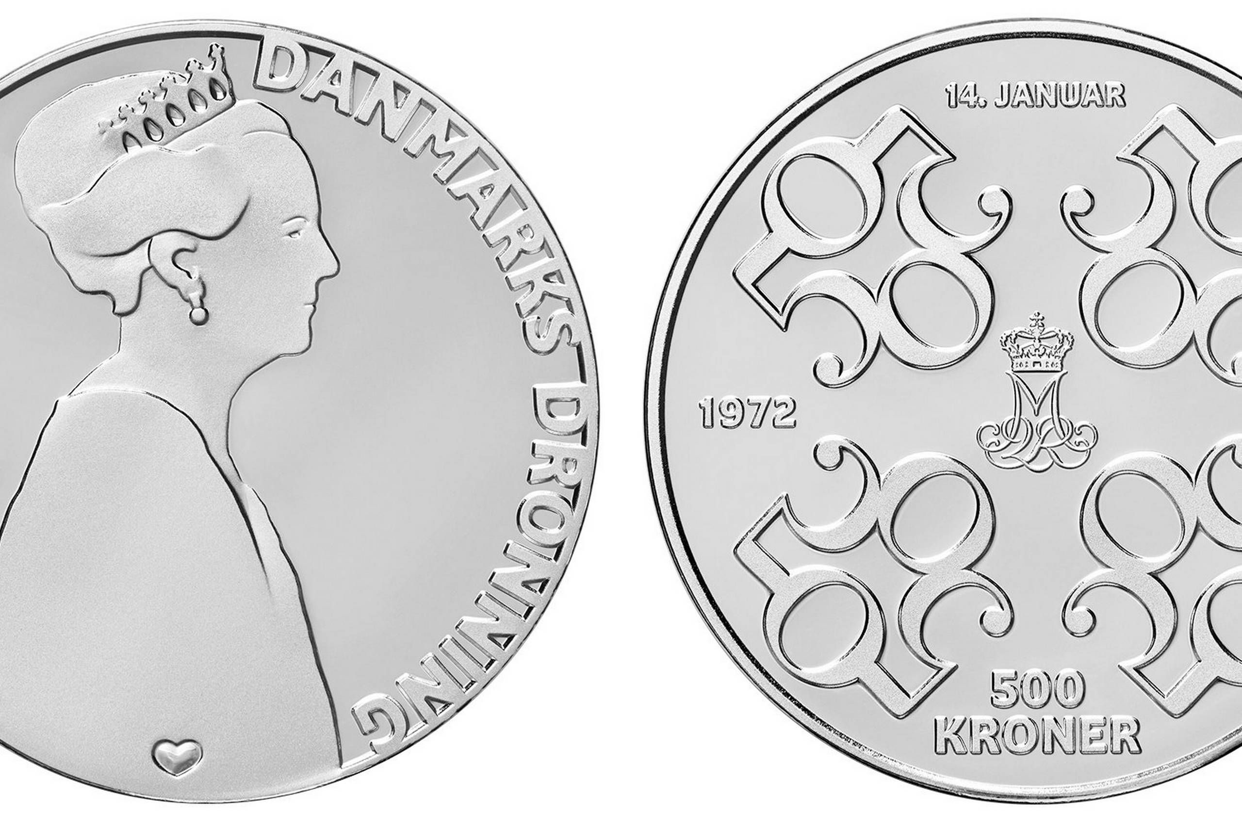Ved daggry genopretning Snor Dronningens 50-års regeringsjubilæum markeres med ny mønt