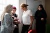 Udlændinge og integrationsminister Inger Støjbjerg på besøg i Dansk Flygtningehjælps familie og aktivitetscenter i Amman hvor der blandt andet er børnehave aktiviteter for familier.