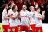EM i herrehåndbold. Finalerunde i MVM Dome i Budapest: Semifinale: Spanien - Danmark. Danmarks Magnus Landin, Mads Mensah, Henrik Møllgaard, Magnus Saugstrup og Lasse Svan efter kampen.