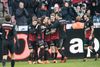 Mikkel Duelund (nummer 22) scorede til 2-1 og var med til at vende kampen hjemme mod FC København for FC Midtjylland. Foto: CLAUS FISKER
