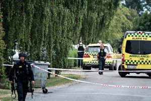 
    En formodet bevæbnet mand havde forskanset sig et en ejendom på Tåsinge, tirsdag den 30. juli 2019. Foto: Michael Bager/Ritzau Scanpix
  
