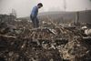 Marcelino Maceda hjem i Estacada, Oregon er et af mange, der er blevet fortærret af flammerne. Foto: Robyn Beck / AFP