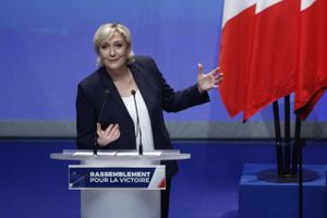I flere måneder har Front National-lederen bebudet, at hun agter at omdøbe partiet. Søndag afslørede hun det nye navn, der nu skal godkendes blandt partiets medlemmer. Foto: Michel Spingler/AP.