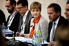 Miljø- og fødevareminister Eva Kjer Hansen under samrådet i Miljø- og Fødevareudvalget. I rød blok anklager flere partier hende for at have vildledt Folketinget.