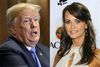 Donald Trump og den tidligere Playboy-model, Karen McDougal, der hævder, at hun havde en affære med Trump kort efter, at dennes hustru, Melania, havde født parrets fælles søn, Barron. Foto: Ritzau Scanpix/Nicholas Kamm, Dimitrios Kambour