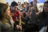 Tatsiana Brouka, Hassan Hassan, Marziyeh Saadat og Eliza Jasmin (fra venstre mod højre) diskuterede ivrigt, hvorvidt den danske blasfemiparagraf burde afskaffes.