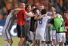 FC Københavns spillere og trænere jubler efter sejren over APOEL Nicosia. Foto: Lars Poulsen/Polfoto
