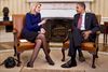 Statsminister Helle Thorning-Schmidt (S) på besøg i Det Hvide Hus i februar 2012 hos den amerikanske præsident, Barack Obama. Danmark har i mange år været en af USA’s tættest allierede. Foto: AP