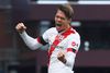 Southamptons Jannik Vestergaard åbnede scoringen i det målrige opgør imod Aston Villa med et hovedstødsmål. Southampton vandt med 4-3. Foto: Gareth Copley/Reuters