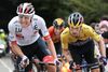»Vi er venner, men vi vil begge to gerne vinde løbet,« har Tadej Pogacar (tv.) udtalt om forholdet til landsmanden Primoz Roglic (th.), som han har udkæmpet flere store slag med under årets Tour de France. Foto: KENZO TRIBOUILLARD / AFP)