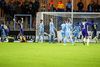 FC Midtjyllands spillere jubler, efter at Mikkel Duelund har scoret mod Randers FC. Foto: Mikkel Berg Pedersen