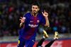 FC Barcelona's Luis Suarez fejrer sit andet mål i kampen mellem FC Barcelona and Real Sociedad. Foto: Alvaro Barrientos/AP