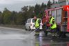 Redningsmandskab under oprydning efter morgenens dødsulytkke på Vestmotorvejen ved Borup.