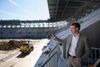 Borgmester Anders Winnerskjold ved rejsegildet for nyt stadion i Aarhus. Foto: Bo Amstrup/Ritzau Scanpix