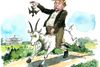 Jyllands-Postens Rasmus Sand Høyer illustrerer Trumps sejr med en Klodshans-reference. Tegning: Rasmus Sand Høyer