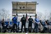 Direktør Per Rud, assistenttræner Lars Jacobsen, cheftræner Daniel Agger og head of projects Anders Bay står side om side tilbage i marts, hvor den nye trænerduo og ambitionen om Superliga inden for tre år blev præsenteret. Foto: Mads Claus Rasmussen/Ritzau Scanpix