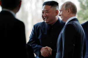 Den nordkoreanske leder, Kim Jong-un og Ruslands præsident, Vladimir Putin. Foto: Alexander Zemlianichenko/Reuters