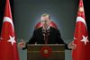 Erdogan, som talte til pressen onsdag inden drøftelser med den besøgende amerikanske vicepræsident, Joe Biden, siger, at Syrien er hovedgrunden til terrorisme i Tyrkiet. Foto: Murat Cetinmuhurdar/AP